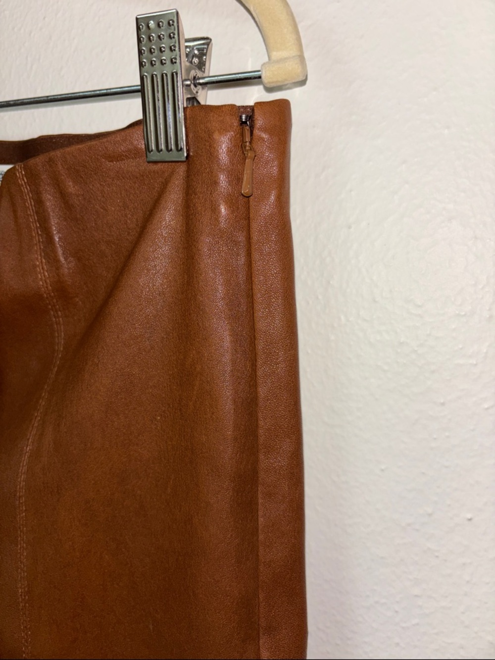 NWT Polo by Ralph Lauren Brown Leather-Look Slim Pants Size L - Picture 7 of 8